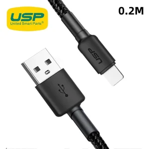 USP BoostUp Lightning to USB-A Cable (20CM) Black – Quick Charge & Connect, 2.4A Rapid Charge USP BoostUp Lightning to USB-A Cable (20CM) Black - Quick Charge & Connect