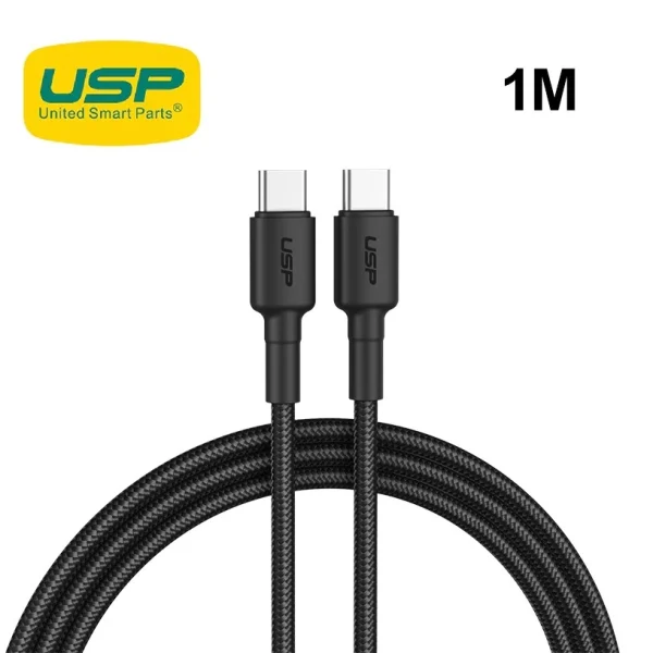 USP BoostUp Braided USB-C to USB-C Cable (1M) Black -3A Fast & Safe Charge,Samsung USP BoostUp Braided USB-C to USB-C Cable (1M) Black -3A Fast & Safe Charge,Samsung