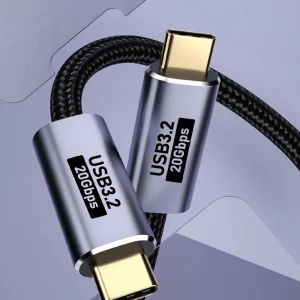 USP BoostUp Cafule Braided USB-C to USB-C (3.2 Gen 2x2) Charge & Video Cable (2M) - Black