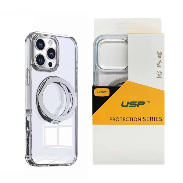 USP Apple iPhone 18 Pro / iPhone 17 Pro (6.3′) 360° Rotatable Ring Stand Clear Case with USP Apple iPhone 18 Pro / iPhone 17 Pro (6.3') 360° Rotatable Ring Stand Clear Case