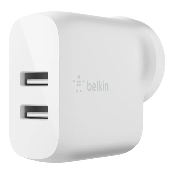 Belkin BoostCharge Dual USB-A Wall Charger 24W - White (WCB002auWH), 2xUSB-A (12W)