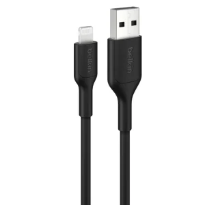 Belkin BoostCharge Lightning to USB-A Cable (1M) - Black (CAA019FQ1MBK), 2.4A/15W, 480Mbps