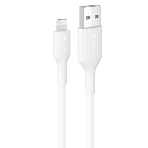 Belkin BoostCharge Lightning to USB-A Cable (1M) – White (CAA019fq1MWH), 2.4A/15W, 480Mbps Belkin BoostCharge Lightning to USB-A Cable (1M) - White (CAA019fq1MWH), 2.4A/15W, 480Mbps