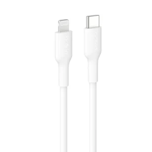 Belkin BoostCharge USB-C Cable(1M) with Lightning Connector – White (CAA021FQ1MWH), 3A/15W Belkin BoostCharge USB-C Cable(1M) with Lightning Connector - White (CAA021FQ1MWH), 3A/15W