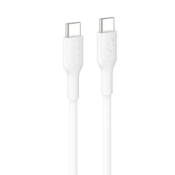 Belkin BoostCharge USB-C to USB-C Cable (0.15M) – White(CAB023fq0MWH), 3A/60W, 480Mbps, 300K+ Belkin BoostCharge USB-C to USB-C Cable (0.15M) - White(CAB023fq0MWH), 3A/60W, 480Mbps