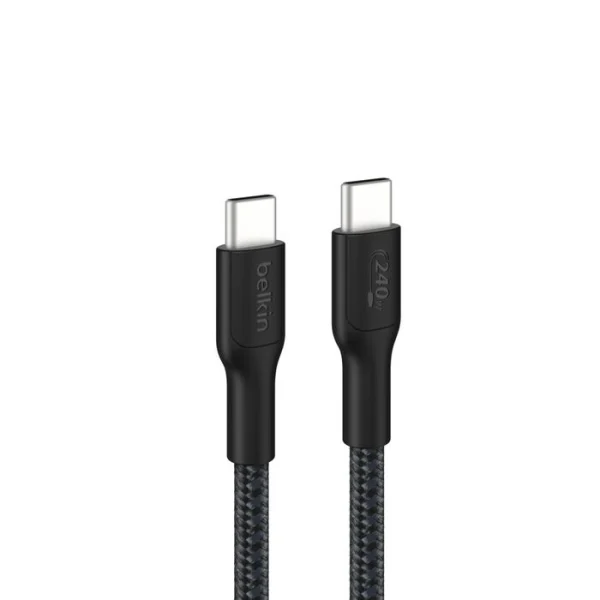 Belkin BoostCharge Pro Braided USB-C to USB-C Cable (3M) - Black (CAB025fq3MBK), 5A/240W