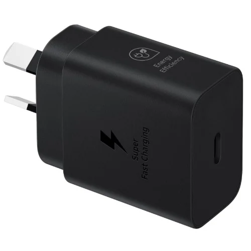 Samsung 25W GaN USB-C Fast Wall Charger – Black(EP-T2510NBEGAU), 1x USB-C, Supports up to 25W Samsung 25W GaN USB-C Fast Wall Charger - Black(EP-T2510NBEGAU), 1x USB-C, Supports up to 25W