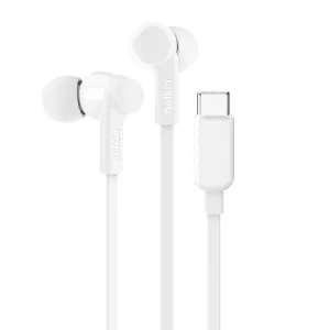 Belkin G3H0002fqWHV2 SoundForm USB-C Wired Earbuds With Adjustable Volume Limiter