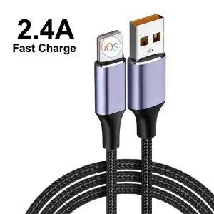 USP USBATL30CMBBraided Lightning to USB-A Cable (30CM) Black- Quick Charge & Connect,2.4A USP USBATL30CMB Braided Lightning to USB-A Cable (30CM) Black- Quick Charge & Connect,2.4A