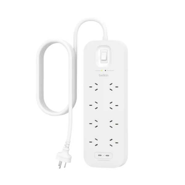 Belkin Surge Pro 8-Outlet Surge Protector With Dual USB-C Ports (SRB004AU2M) Belkin Surge Pro 8-Outlet Surge Protector With Dual USB-C Ports (SRB004AU2M)