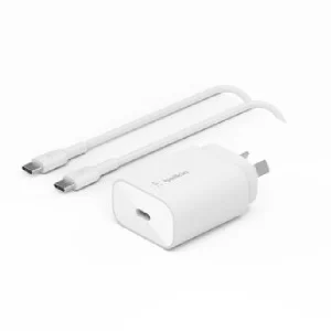 Belkin BoostCharge 25W USB-C Cubic Wall Charger + USB-C to USB-C Cable (1M) Belkin BoostCharge 25W USB-C Cubic Wall Charger + USB-C to USB-C Cable (1M)