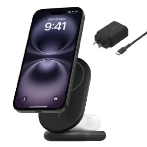 Belkin WIZ028auBKBoostCharge 2-in-1 Magnetic Foldable Wireless Charger w/ Qi2(15W)+36W Wall Belkin BoostCharge 2-in-1 Magnetic Foldable Wireless Charger