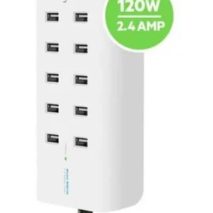 Belkin RockStar™ 10-Port USB-A Charging Station - White (B2B139au), Intelligent Charging,120W