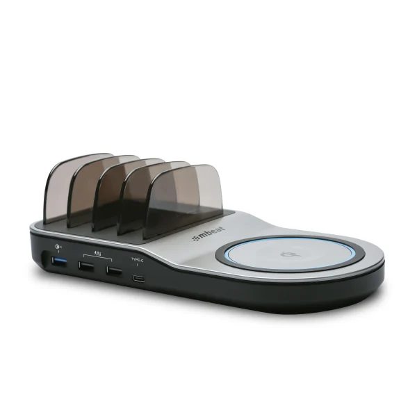 MB-UWC-5K (LS) mbeat® Gorilla Power 50W Qi Certified Multi-Device USB & Wireless Charging Dock
