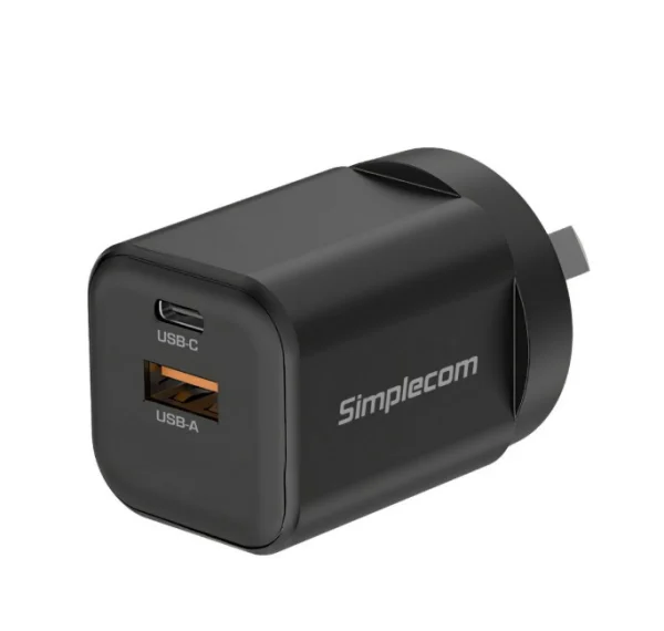 Simplecom CU235 Dual Port PD 35W Fast Wall Charger USB-C + USB-A for Phone Tablet Simplecom CU235 Dual Port PD 35W Fast Wall Charger USB-C + USB-A for Phone Tablet