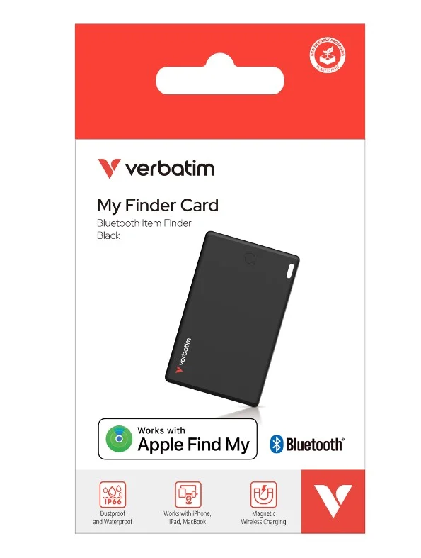 Verbatim My Finder Card Bluetooth Finder 1 pack- Black, Bluetooth Apple Find My Verbatim My Finder Card Bluetooth Finder 1 pack- Black, Bluetooth Apple Find My