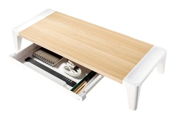 MBEAT ACA-MSTD-02OAK ® activiva Eroglife Monitor Stand Riser with Storage Drawer