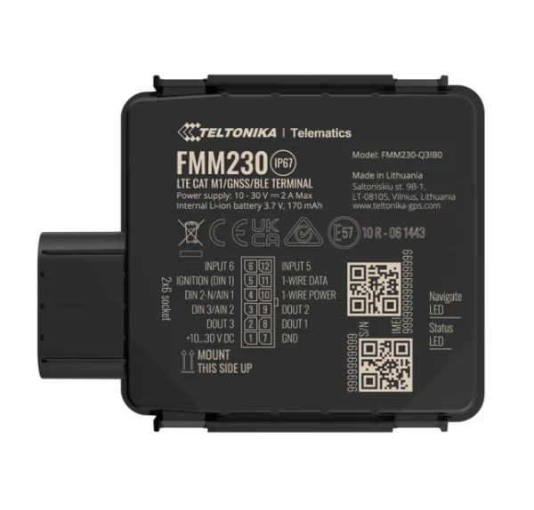 Teltonika FMM230LN2X01 FMM230 - Water-Resistant 4G LTE Cat M1 Tracker