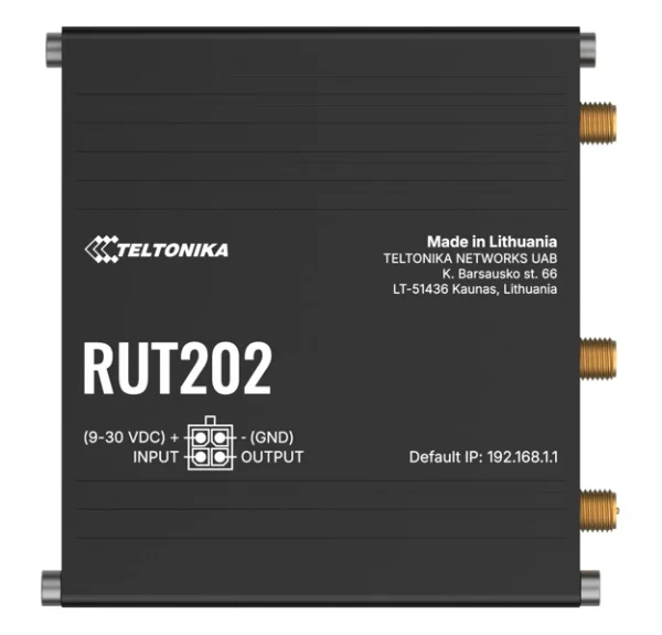 Teltonika RUT202AAEAA0 RUT202 Dual Sim Industrial LTE Cat 4 Router, Automatic Failover