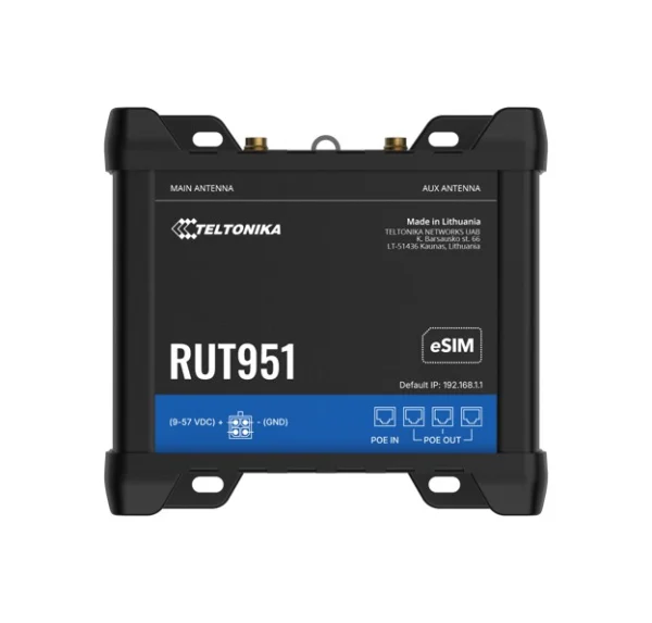 Teltonika RUT951610R00 RUT951 Industrial PoE+ Cellular Router Teltonika RUT951610R00 RUT951 Industrial PoE+ Cellular Router