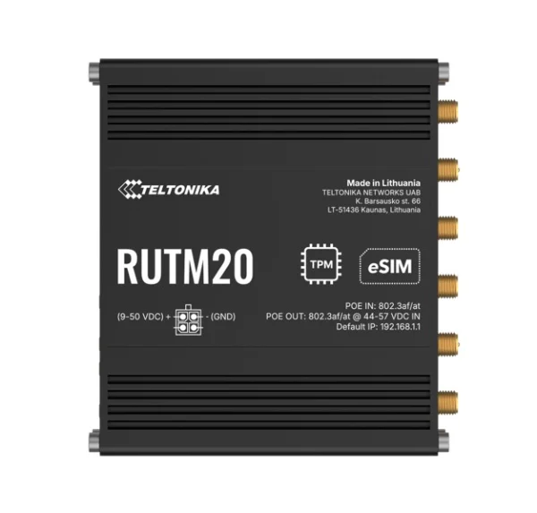 Teltonika RUTM20100400RUTM20 COMPACT 5G ROUTER, Global 5G Telit, Dual SIM & eSIM, Active PoE Teltonika RUTM20100400 RUTM20 COMPACT 5G ROUTER, Global 5G Telit, Dual SIM & eSIM, Active PoE