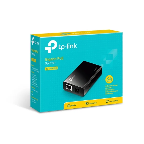 TP-Link POE10R Omada PoE Splitter 2xGbE Gigabit RJ45 Port Power Over Ethernet Adapter carry