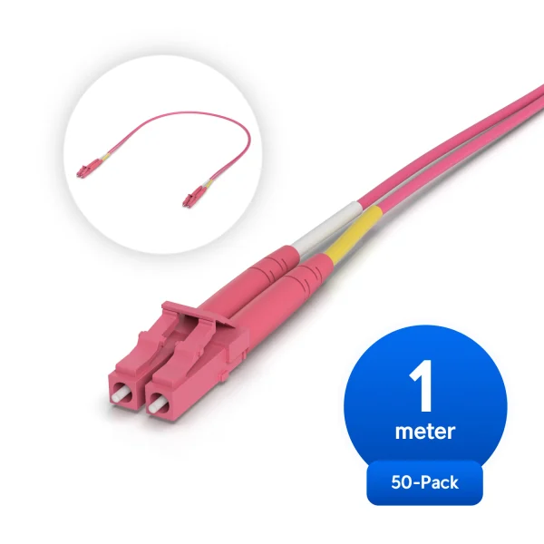 Ubiquiti UACC-OFC-M2-LULU-1M-50 Indoor OM4 Multi-mode Fiber, Duplex LC UPC Connectors