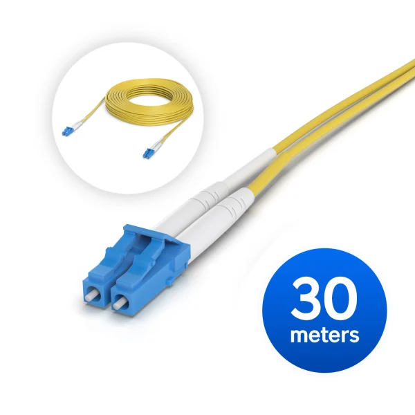 Ubiquiti UACC-OFC-S2-LULU-30MOS2 Duplex LC UPC Fiber Patch Cable, Length 30M, Lightweight Ubiquiti UACC-OFC-S2-LULU-30M OS2 Duplex LC UPC Fiber Patch Cable, Length 30M