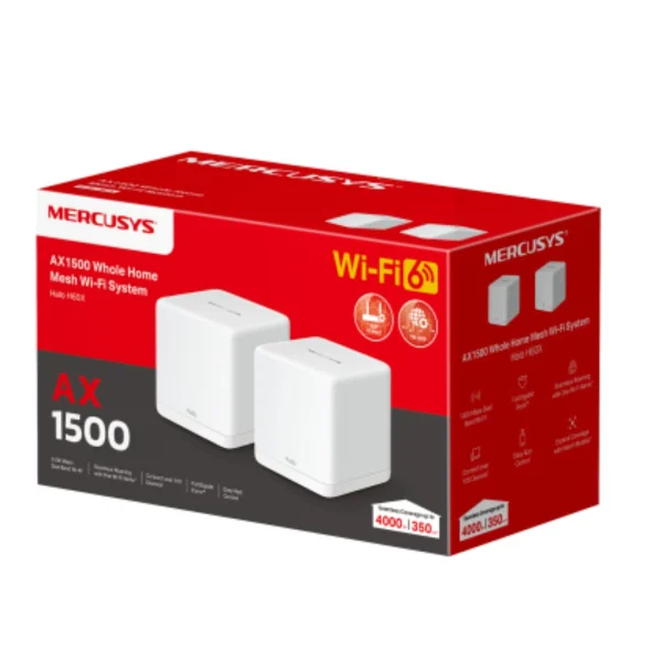 TP-LINK Mercusys Halo H60X(2-pack) AX1500 Whole Home Mesh Wi-Fi 6 System TP-LINK Mercusys Halo H60X(2-pack) AX1500 Whole Home Mesh Wi-Fi 6 System