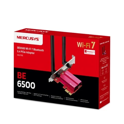 TP-LINK Mercusys BE6500 Wi-Fi 7 Bluetooth 5.4 PCIe Adapter (MA37BE) TP-LINK Mercusys BE6500 Wi-Fi 7 Bluetooth 5.4 PCIe Adapter (MA37BE)