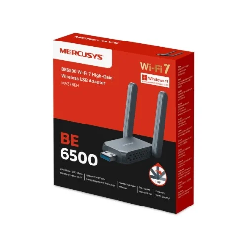 TP-LINK Mercusys BE6500 Wi-Fi 7 High-Gain Wireless USB Adapter (MA37BEH)
