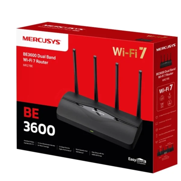 TP-LINK Mercusys MR27BE BE3600 Dual Band Wi-Fi 7 Router (WIFI7) 688 Mbps at 2.4GHz TP-LINK Mercusys MR27BE BE3600 Dual Band Wi-Fi 7 Router (WIFI7) 688 Mbps at 2.4GHz
