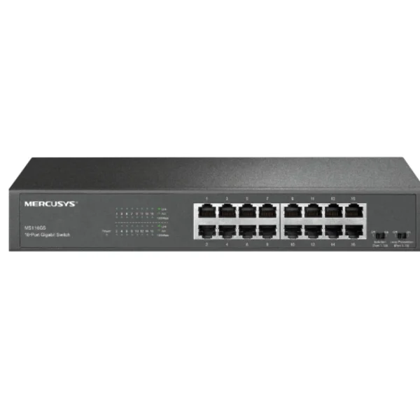 TP-LINK Mercusys MS116GS 16-Port Gigabit Desktop/Rackmount Switch TP-LINK Mercusys MS116GS 16-Port Gigabit Desktop/Rackmount Switch