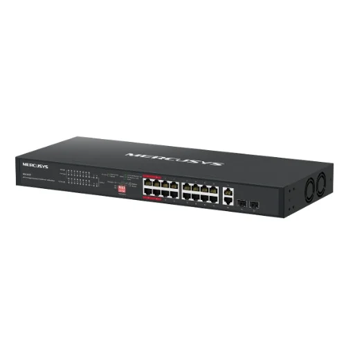 TP-LINK Mercusys MS120GP 20-Port Gigabit Rackmount Switch with 16-Port PoE+ TP-LINK Mercusys MS120GP 20-Port Gigabit Rackmount Switch with 16-Port PoE+