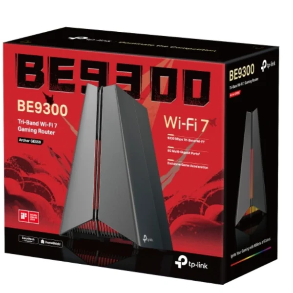 TP-Link Archer GE550 BE9300 Tri-Band Wi-Fi 7 Gaming Router (WIFI7) 688 Mbps at 2.4 GHz + 2882 TP-Link Archer GE550 BE9300 Tri-Band Wi-Fi 7 Gaming Router (WIFI7) 688 Mbps at 2.4 GHz + 2882