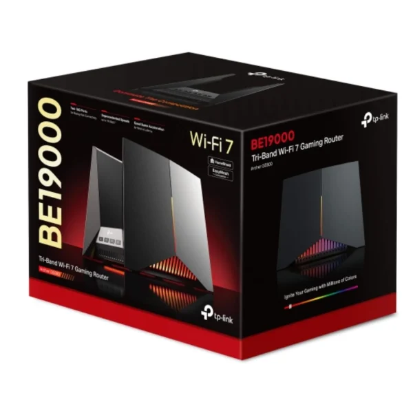TP-Link Archer GE800 BE19000 Tri-Band Wi-Fi 7 Gaming Router (WIFI7) 1376 Mbps at 2.4 GHz +