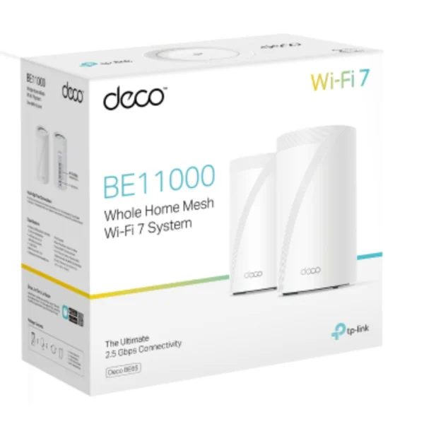 TP-Link Deco BE65(2-pack) BE11000 Whole Home Mesh Wi-Fi 7 System (WIFI7) 574 Mbps at 2.4 GHz + TP-Link Deco BE65(2-pack) BE11000 Whole Home Mesh Wi-Fi 7 System (WIFI7) 574 Mbps at 2.4 GHz +