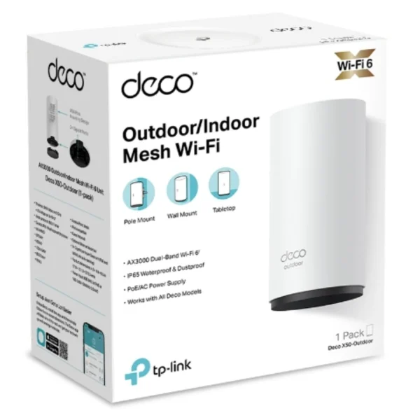 TP-Link Deco X50-Outdoor(1-pack) AX3000 Outdoor / Indoor Whole Home Mesh WiFi 6 Unit TP-Link Deco X50-Outdoor(1-pack) AX3000 Outdoor / Indoor Whole Home Mesh WiFi 6 Unit