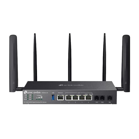 TP-Link DR3650v-4G Omada 4G+ Cat6 AX3000 Wi-Fi 6 Gigabit Desktop DSL Gateway