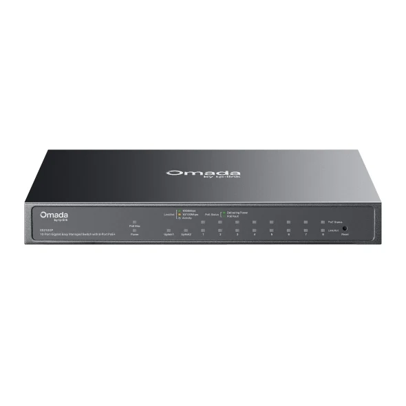 (CH)TP-Link ES210GP Omada 10-Port Gigabit Easy Managed Switch with 8-Port PoE+, 8× Gigabit TP-Link ES210GP Omada 10-Port Gigabit Easy Managed Switch with 8-Port PoE+