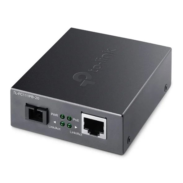 TP-Link TL-FC111PB-20 10/100Mbps WDM Media Converter with 1-Port PoE - IEEE 802.3u, 20KM