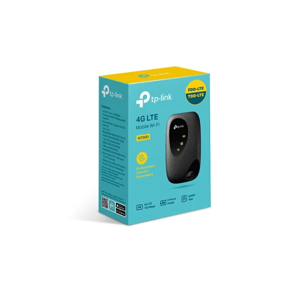 TP-Link M7000 4G-LTE Mobile Wi-Fi 150Mbps DL 50Mbps UL 4G SIM Card Slot 2000mAh 8hrs TP-Link M7000 4G-LTE Mobile Wi-Fi 150Mbps DL 50Mbps UL 4G SIM Card Slot 2000mAh 8hrs