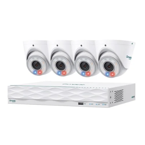 TP-Link Omada T8S4-2T - Omada 8MP Turret PoE Security Camera System with 2TB HDD