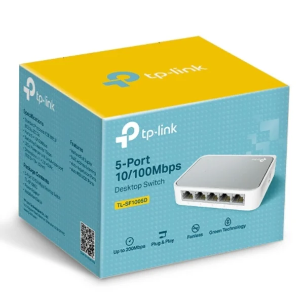 TP-Link TL-SF1005D 5-port 10/100M mini Desktop Switch, 5 10/100M RJ45 ports, Plastic case TP-Link TL-SF1005D 5-port 10/100M mini Desktop Switch, 5 10/100M RJ45 ports, Plastic case