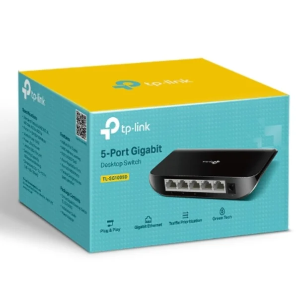 TP-Link TL-SG1005D 5-port Desktop Gigabit Switch, 5 10/100/1000M RJ45 ports