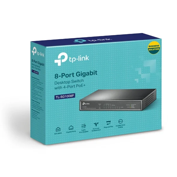 TP-Link TL-SG1008P 8-Port Gigabit Desktop Unmanaged Switch with 4-Port PoE 53W IEEE 802.3af TP-Link TL-SG1008P 8-Port Gigabit Desktop Unmanaged Switch with 4-Port PoE 53W IEEE 802.3af