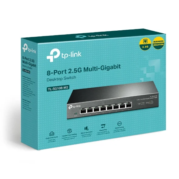 TP-Link TL-SG108-M2 8-Port 2.5G Desktop Switch, Up To 40G Switching Capacity TP-Link TL-SG108-M2 8-Port 2.5G Desktop Switch, Up To 40G Switching Capacity