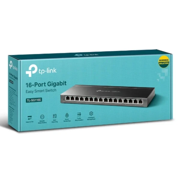 TP-Link TL-SG116E 16-Port Gigabit Unmanaged Pro Switch Desktop/Wall Mounting L2 Features TP-Link TL-SG116E 16-Port Gigabit Unmanaged Pro Switch Desktop/Wall Mounting L2 Features