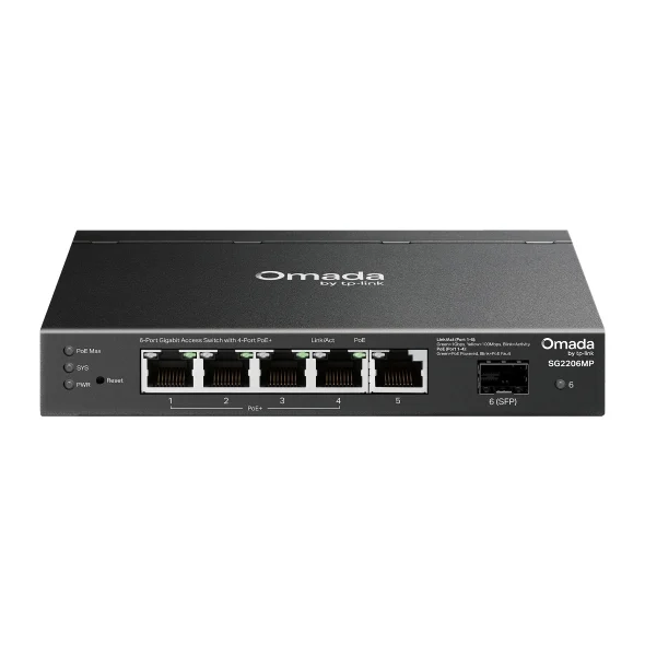 TP-Link SG2206MP Omada Access 6-Port Gigabit Switch with 4-Port PoE+