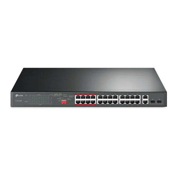 TP-Link TL-SL1226P 24-Port 10/100Mbps + 2-Port Gigabit Unmanaged PoE+ Switch TP-Link TL-SL1226P 24-Port 10/100Mbps + 2-Port Gigabit Unmanaged PoE+ Switch